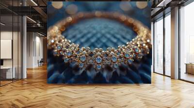 Radiant opulence: gold jewellery, precious metal, extravagance, brilliance and sophistication of gold adornments, epitome of wealth, elegance, exquisite craftsmanship in luxury fashion. Wall mural