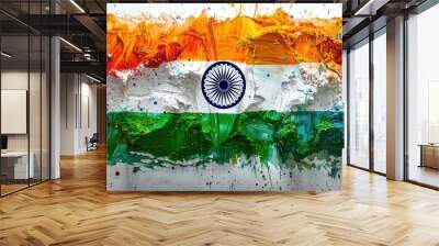 Sovereign celebration: India independence day, commemorating triumph of independence, reflecting on journey towards freedom, and highlighting spirit of patriotism and national pride among citizens. Wall mural