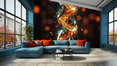 Unraveling the mysteries of dna: exploring its structure, function, and impact on genetics and biotechnology, microscopic world and genetic significance. Wall mural