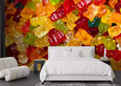 Bear jelly candies background Wall mural