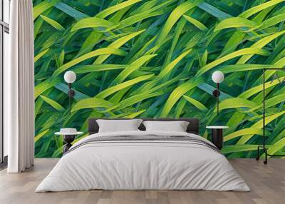 Close-up juicy seamless texture of 2D grass Wall mural