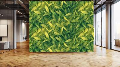 Close-up juicy seamless texture of 2D grass Wall mural