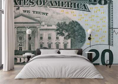 Closeup of back side of 20 dollar banknote Wall mural