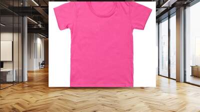 Kid pink tshirt on white background Wall mural