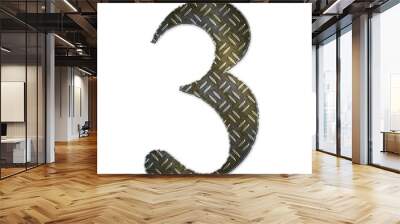 Metal number - 3 Wall mural