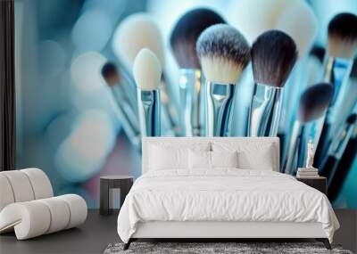 Professional beauty makeup brushes set Wall mural