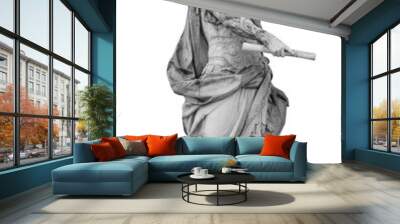 Roman emperor Julius Caesar statue isolated over white background Wall mural