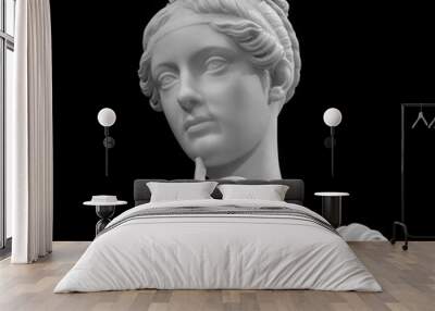 White marble head of young woman Wall mural