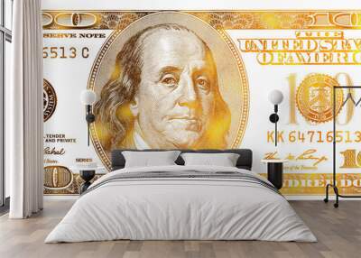 golden textured 100 US dollar banknote Wall mural