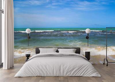 Sea coast. Blue lagoon. Sea surf. Wall mural