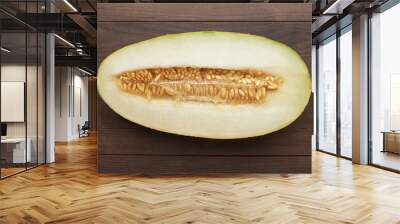 half of sweet melon on the wooden table Wall mural