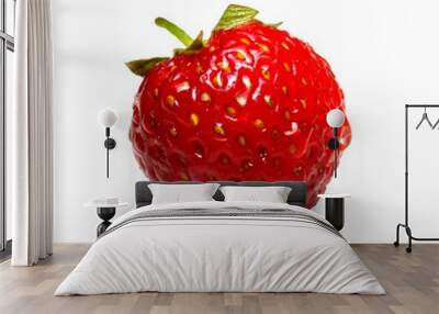 red strawberry isolated on white Wall mural