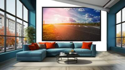 4k monitor isolated on white Wall mural