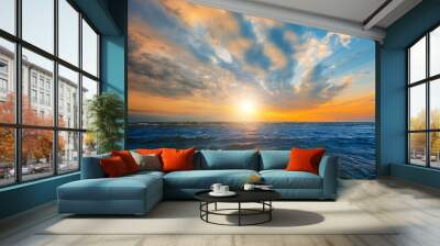 Beautiful sun rise at beach Wall mural