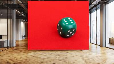 Green plastic dice Wall mural