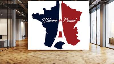 Poster Welcome to France Wall mural