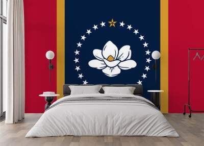 Mississippi state flag. Vector illustration. Wall mural