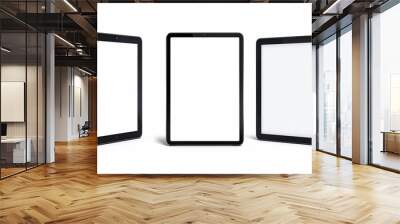 New model tablet collection isolated on white background showing front side and back views Wall mural