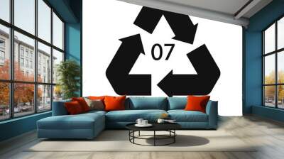 OTHER 07 recycling code symbol. Plastic recycling vector polyethylene sign. Wall mural