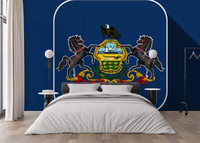 Pennsylvania state flag. Vector illustration. Wall mural