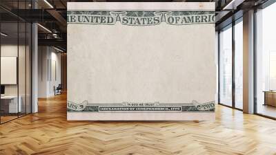 Reverse of 2 US dollar banknote with empty middle area Wall mural