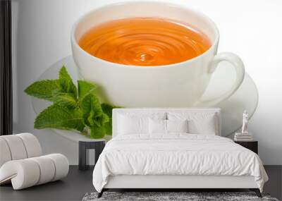 cup of tea with mint leaves Wall mural