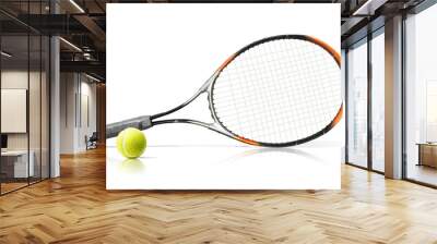 Sport. Tennis racket and ball. Isolated on the white background Wall mural