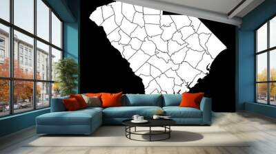 South Carolina state map with counties. Vector illustration. Wall mural