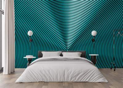 spiral turquoise metal textured  background Wall mural