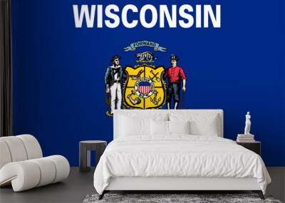 Wisconsin state flag. Vector illustration. Wall mural