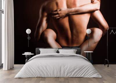 Passionate embraces men and women Wall mural