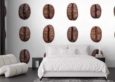 Set coffee beans isolated on white background Wall mural