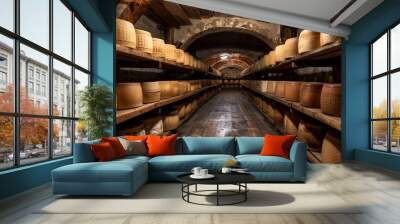 huge cheese maturing cellar Wall mural