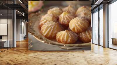 madeleine cake isolated on white Wall mural