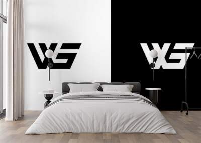 Modern and elegant WS initials logo design 3 Wall mural