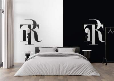 Modern and luxurious RT letter initial logo design 3 Wall mural