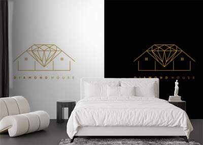 Modern and luxury diamond house logo design Wall mural