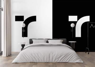 Modern and stong T initials abstract logo design Wall mural