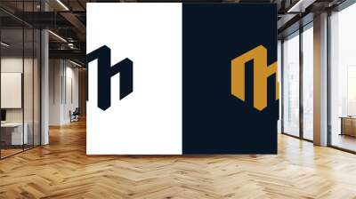 Modern and strong letter M initials logo design 2 Wall mural