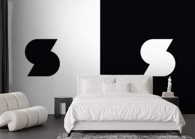 Modern and strong letter S initials logo design Wall mural