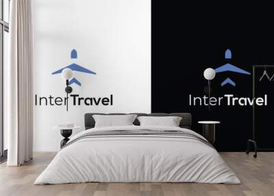 Modern and unique airplane travel logo design 7 Wall mural