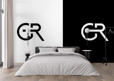 Modern and unique letter GR initials logo design Wall mural