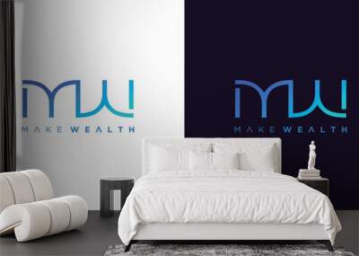 Modern and unique MW logo design 3 Wall mural