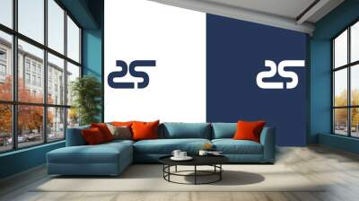 Unique and attractive number 25 logo design Wall mural