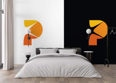 Unique and modern P spark logo design 2 Wall mural