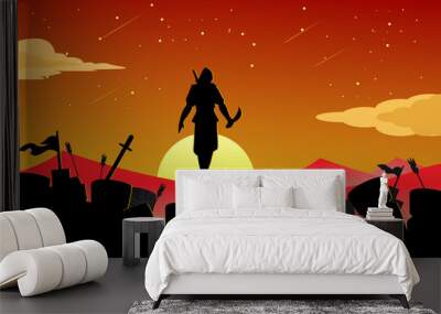 ninja battle field Wall mural