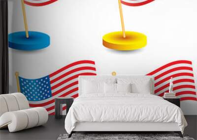 american flag colored round discs Wall mural