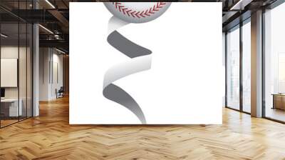 baseball on a ribbon Wall mural