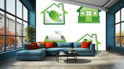 Recycle and green conservation symbols Wall mural