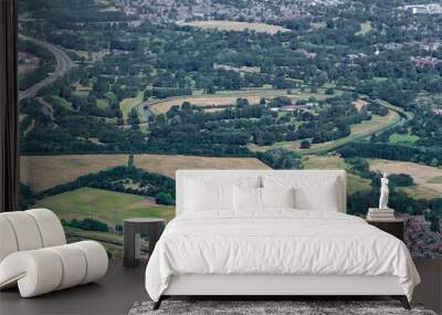 Aerial shot of english countryside Wall mural